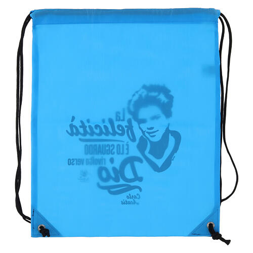 Beutel Carlo Acutis 35x40 cm in hellblau APE Social Wear 3