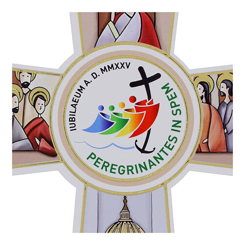 Cruz Última Ceia folheado a ouro Jubileu 2025 15x20 cm Valenti 2