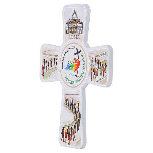 Crucifijo peregrinos Jubileo 2025 latín 15x20cm Valenti 3