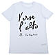 Camiseta blanca algodón bio serigrafiada negra 'Hacia lo alto' Piergiorgio Frassati s1