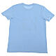 T-shirt azzurra cotone bio stampa nera ''Verso l'alto'' Piergiorgio Frassati s3