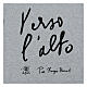 T-shirt gris en coton bio avec impression noire « Vers le haut » Pier Giorgio Frassati s2