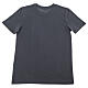 T-shirt anthracite en coton bio avec impression jaune « Vivre, ne pas vivoter » Pier Giorgio Frassati s3