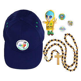 Conjunto chaveiro mascote Luce boné com logo oficial Jubileu 2025 terço