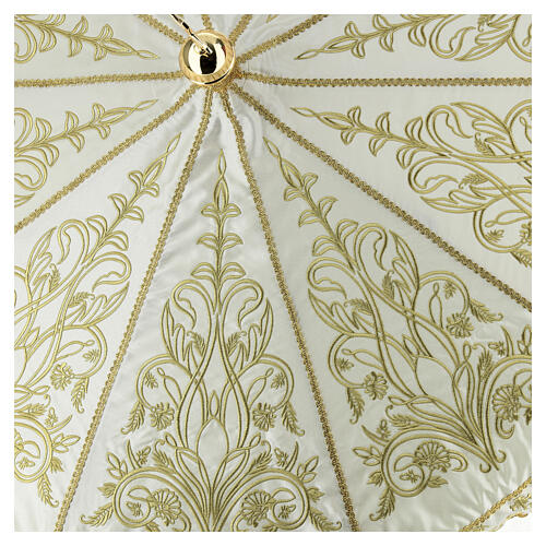Parasol procesyjny – haft złoty JHS, ornament roślinny 9