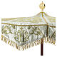 Ivory processional umbrella with gold JHS embroidery and floral scrolls s5