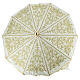 Ivory processional umbrella with gold JHS embroidery and floral scrolls s8