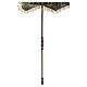 Ivory processional umbrella with gold JHS embroidery and floral scrolls s13