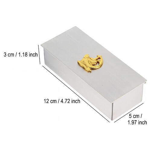 Scatola chiavi tabernacolo metallo pani e pesci color oro 3x12x5 cm 3
