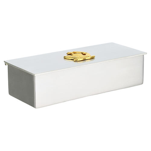 Scatola chiavi tabernacolo metallo pani e pesci color oro 3x12x5 cm 6