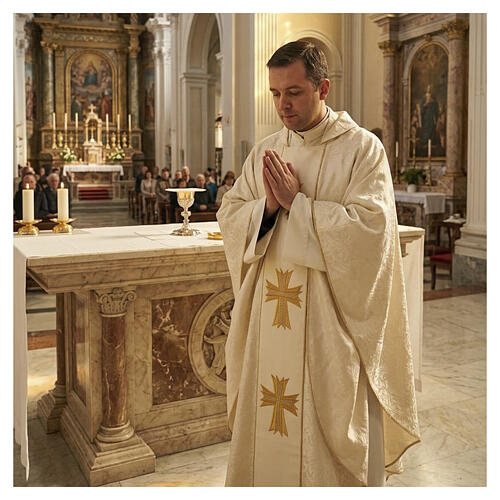 Application croix couleur or 20x16 cm thermocollante 2