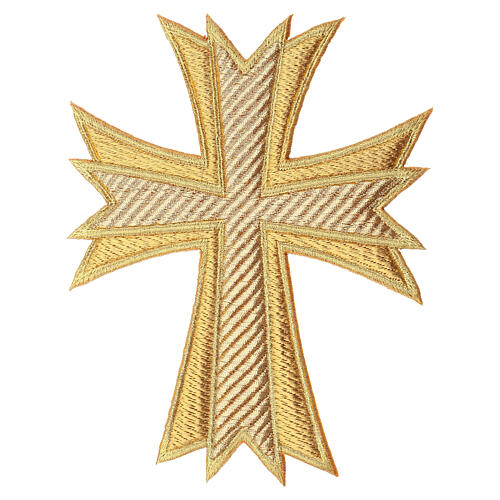 Applicazione croce color oro 20x16 cm termoadesiva 1
