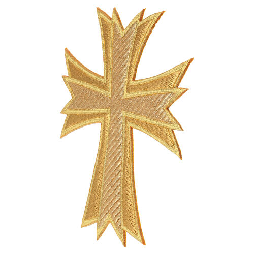 Applicazione croce color oro 20x16 cm termoadesiva 3