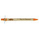 Eco-friendly ballpoint pen with dove, Monastery of the Poor Clares, orange details s1