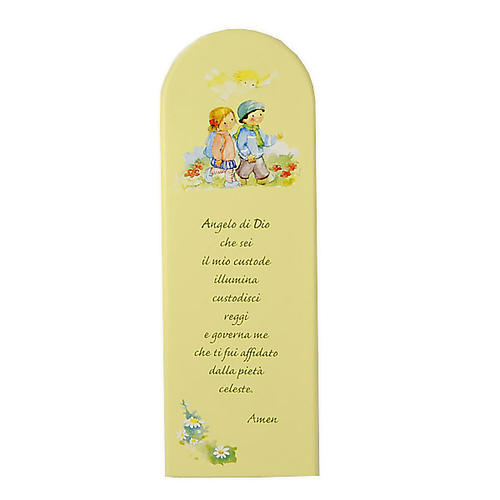 Angel of God plaque, yellow- green 1