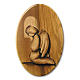 Ange gardien sur rond en bois d'olivier s1