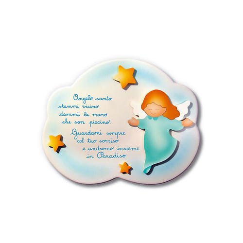Nursery rhyme plaque with angel, white 1