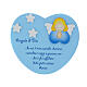 Heart-shaped blue ornament with prayer to the Guardian Angel, Azur Loppiano s1