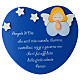 Heart-shaped blue ornament with prayer to the Guardian Angel, Azur Loppiano s1