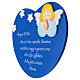 Heart-shaped blue ornament with prayer to the Guardian Angel, Azur Loppiano s2