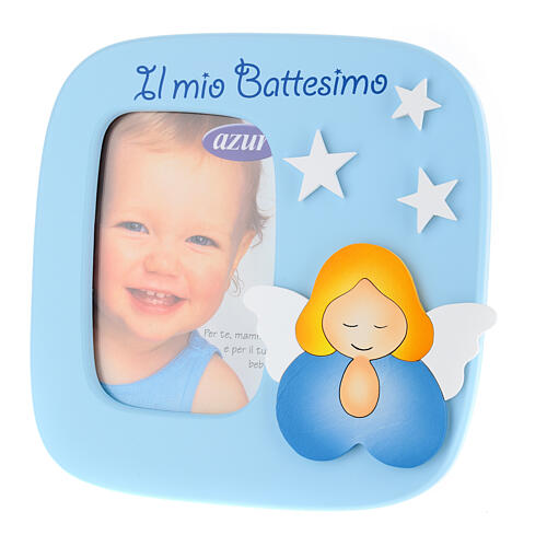 Photo frame Azur Loppiano "my Baptism" light blue 2