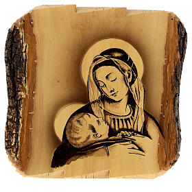 Virgen de la mirada tierna de madera de olivo
