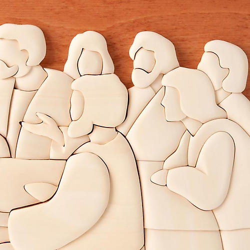 Cherry wood Last Supper Azur Loppiano bas-relief 2