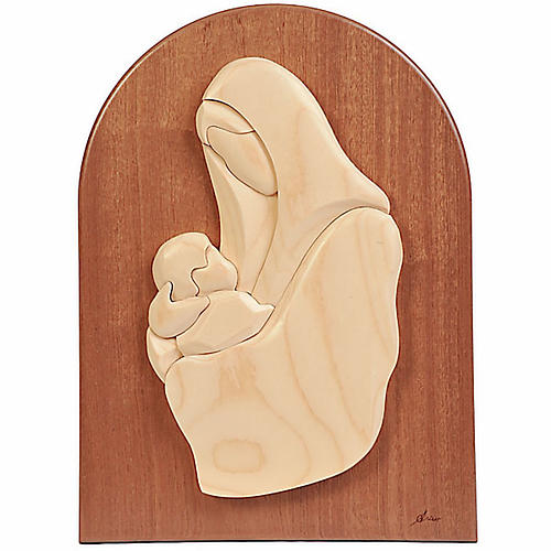 Vierge Marie, bas-relief en acajou 1