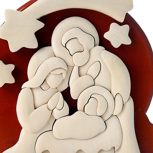 Bassrelief Kirsch-Holz Heilige Familie 20 x 16 2