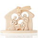Bas-relief in natural wood, Nativity Azur Loppiano 20x15cm s1