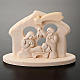 Bas-relief in natural wood, Nativity Azur Loppiano 20x15cm s2