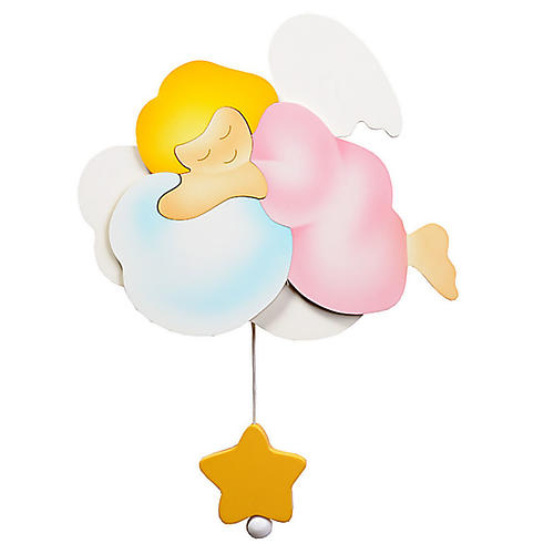Carillon, ange nuage rose 1