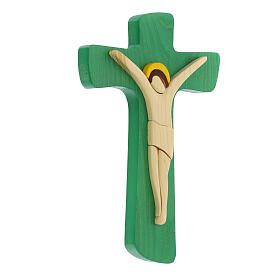 Crucifixo estilizado madeira pintada