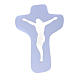Wooden perforated cross, lilac colour Azur Loppiano s2
