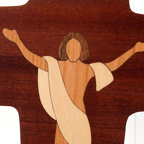 Kruzifix Auferstandene Kristus Holz Azur 2