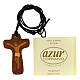 Azur Loppiano wooden necklace with inlaid Christ cross 5x3 cm s3