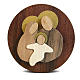 Round wooden favour with Holy Family s2