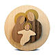 Round wooden favour with Holy Family s3