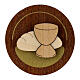 Kreis Bonbonschachtel dunkel Holz Brot und Wein s1