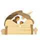 Small inlaid Nativity Scene, wood, Azur Loppiano, 3x5 in s3