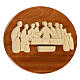 Oval Last Supper bas-relief of mahogany wood by Azur Loppiano, 12x15 in s3