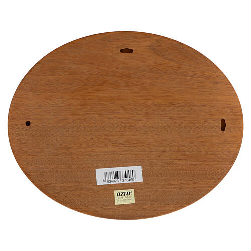Bajorrelieve Última Cena ovalado madera caoba Azur Loppiano 30x40 cm 4