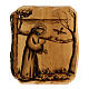 Olivewood painting of Saint Francis preaching to birds 7x9 in s1