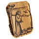 Olivewood painting of Saint Francis preaching to birds 7x9 in s2