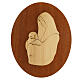 Bajorrelieve de María Madre en forma ovalada de caoba, 35x30 cm. s1