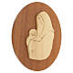 Bajorrelieve de María Madre en forma ovalada de caoba, 35x30 cm. s2