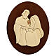Bas-relief Holy Family oval mahogany wood 35x30 cm s1