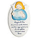 Blue oval ornament with reading angel and prayer, Azur Loppiano, 9x6 in s1