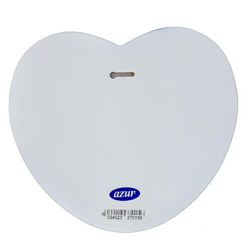 Coração azul-escuro com anjo adormecido e orações madeira Azur Loppiano 25x25 cm 2