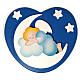 Blue angel heart Azur wooden picture 25x25 cm s1